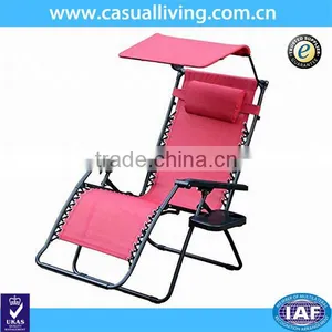Zero Gravity Folding Chair With Canopy 2x1 Teslin Relax Chair With Shade thumbnail-1
