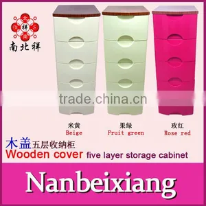5 Layers Wooden Top Plastic Drawer thumbnail-1