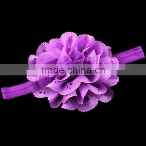 Pierced Fabric Flower Hairbands for Baby Girls thumbnail-1