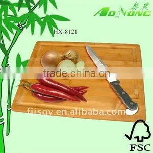 Square Bamboo Cutting Board With Groove and Hole Handle thumbnail-1