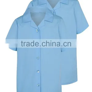 Girls School Short Sleeve Shirts Light Blue thumbnail-1