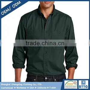 100%Cotton Drill 21*21 Workwear Men's Logger Shirt With Machine Wash thumbnail-5