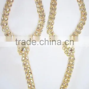 KUNDAN GOLD PAYAL Anklets Pair Toe Ring Barefoot Sandal thumbnail-3