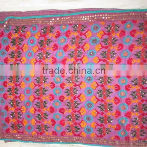 MULTICOLOR BLUE PHULKARI GEORGETTE DUPATTA SHAWL, Karachi Hand Embroidery thumbnail-1