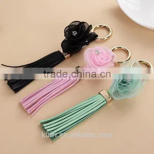 New Design Handmade DIY pu Rose Leather Tassel Bag Charms/iphone 7 Phone Cover Bag Pendant Pu-23 thumbnail-1