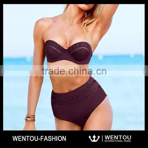 Wholesale High Waist Retro Boho Bikini thumbnail-2