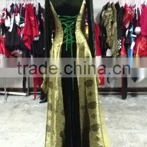 Walson Clothes Apparel Green Gold Medieval Renaissance Costume Dress Gown Game of Thrones thumbnail-1
