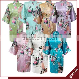 Silk Robes Turkey Stock Woman Sleepwear / Kimono Bathrobe KS0001 thumbnail-1