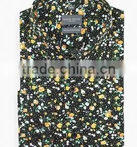 Black Floral Latest Mens Dress Shirt Fashion Shirt thumbnail-1