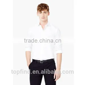 Classic Italian Essential White Color Slim-fit Men Shirt With Classic Collar thumbnail-1