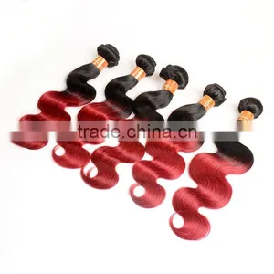 Colored Two Tone Hair Weave,ombre Hair Extensio,peruvian Hair Weaving thumbnail-3