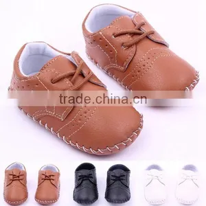 Solid Color Prewalker Girls Boy Leather Shoes thumbnail-1