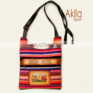 Aguayo Handmade Blanket Purse, Handbag Leather and Syntethic Leather thumbnail-1