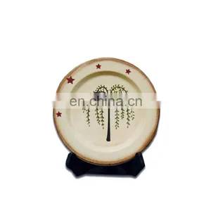 High Quality Antique Design Printed Unique Round Shape Plastic Display Plate thumbnail-6