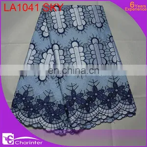 High Quality Lace Fabric African Swiss Voile Lace Cheap Lace Fabric Wholesale in Guangzhou China thumbnail-2