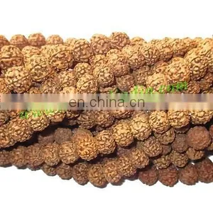 Rudraksha Medium Chikna Beads String (mala) 5 Mukhi (five Face), Size: 10mm thumbnail-1