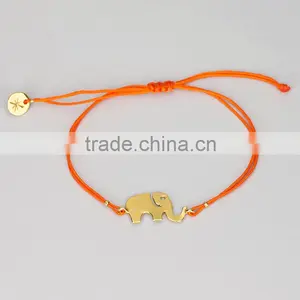 Simple Elephant Charm Rope Bracelet, Elephant Charm Friendship Bracelet thumbnail-1