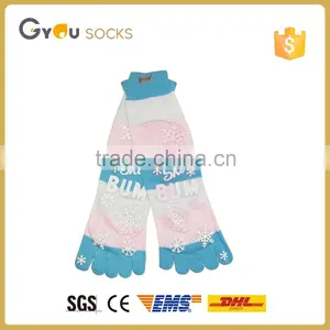 Happy Sock Fashion Five Toe Korea Style Pink Socks,Hot Selling Full Anti-slip Casual Socks thumbnail-1