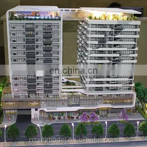 Residential and Shopping Building Scale Model, Real Estate Project Miniature 3d Model thumbnail-5