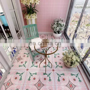 Pink Kitchen Bathroom Balcony Non-slip Wear-resistant Parquet Floor Tiles thumbnail-1