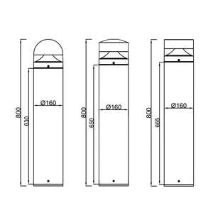 PC Injection Mold Led Bollard Light thumbnail-4