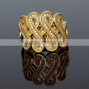 Luxury Design Jewelry Quality Zircon Crystal Pave Setting 8 Shape Party Ring thumbnail-5