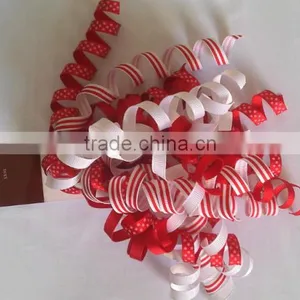 Christmas Printed Grosgrain Curly Ribbon, Fabric Present Bow, Woven Gift Wrapping Curling Ribbon Bow for Everyday Decorate thumbnail-2