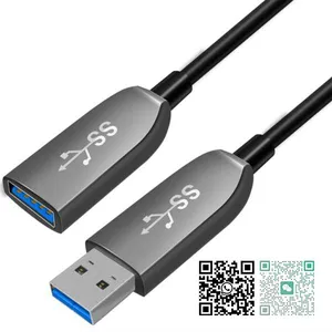 Shenzhen OEM Factory Wholesale USB3.0 Active Optical Fiber Extension Cable Type-A Male to Female for CCTV and Video Conference Cam thumbnail-1