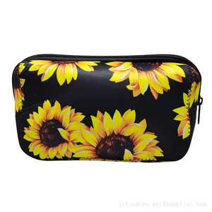 Custom Printed Cosmetic Pouch Neoprene Toiletry Make up Pouch Cosmetic Bag thumbnail-4