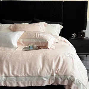 Washed Cotton Bedding Set, 4 Piece Pure Cotton Duvet Cover, Minimalist Blush Pink, Hypoallergenic, Softer With Every Wash, All Season King Size thumbnail-2