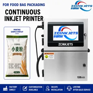 Food Bag Continuous Inkjet Printer CIJ Date Batch Code Expiry Date Coding Machine for Packaging Line thumbnail-1