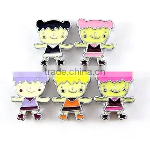 Girls Cartoon Enamel Slide Charm 8mm Inner Width Wholesale thumbnail-1
