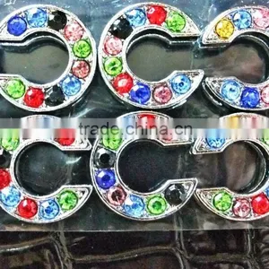 Wholesale Zinc Alloy 10mm Mixed Color Colorful Rhinestones Slide Letters thumbnail-5