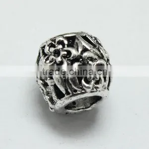 Round Zinc Alloy Anti-Silver Pdora Bracelet Beads thumbnail-3