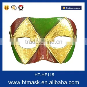 Golden Half Face Mask for Masquerade Carnival Mask, PVC Mask thumbnail-1
