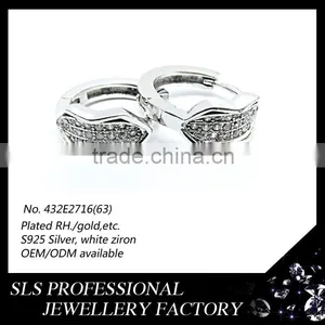2015 Fashion Design Guangzhou Wholesale 925 Sterling Silver Huggie Earrings for Women thumbnail-2