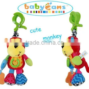 Babyfans Monkey Shape Soft Plush Stuffed Music Shaking Bed Hanging Baby Toys thumbnail-4