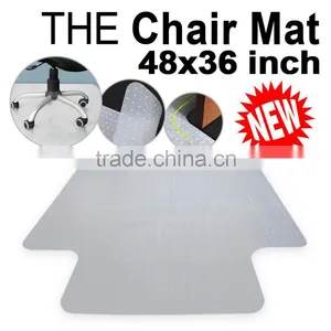 Chair Floor Mat With Lip Tile Carpet Protector 48" x 36" PVC Home Office thumbnail-1