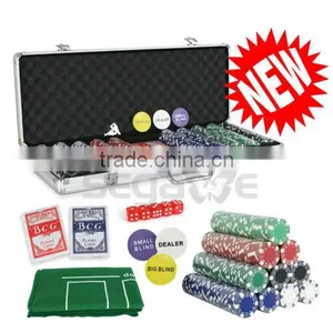 500 PCS Casino Poker Chips Set 11.5 Gram With Game Play Mat and Aluminium Case thumbnail-1