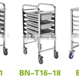Europea Style Double Row Stainless Steel Tray Rack Trolley/Mobile Gastronorm Rack Trolley BN-T19~21 thumbnail-2