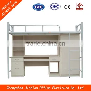 School Furniture Dormitory Steel Bunk Bed With Computer Desk and Cabinet thumbnail-2