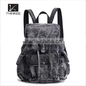 High Quality Fashion Factory OEM Durable Retro Jeans Cloth Backpack Bag thumbnail-4