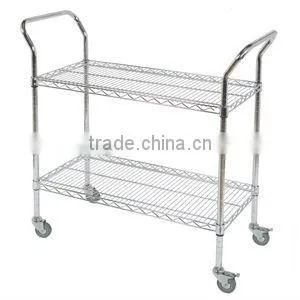 Chrome Wire Trolley - 2 Tier thumbnail-1
