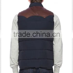 OEM High Quality Mens Leather Pattern Winter Down Vest thumbnail-4