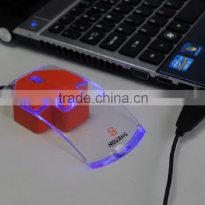 Computer USB Wired Optical LED Transparent Mouse thumbnail-6