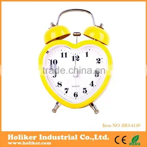 Heart Shaped Metal Twin Bell Alarm Table Clock thumbnail-1