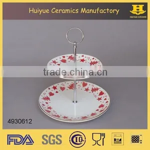 Porcelain 2-tiered High Tea Stand thumbnail-2