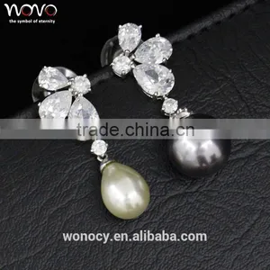 2016 New Model Silver Zirconia Earrings Jewelery Latest Design Of Pearl Earrings thumbnail-4
