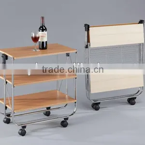 Wood Folding Kitchen Trolley thumbnail-1