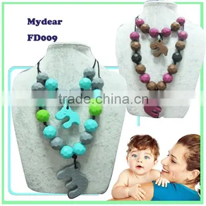 Silicone Teething Necklace Wholesale/Food-safe New Mom Fun Teething Jewelry Fashion thumbnail-1